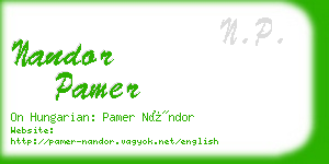 nandor pamer business card